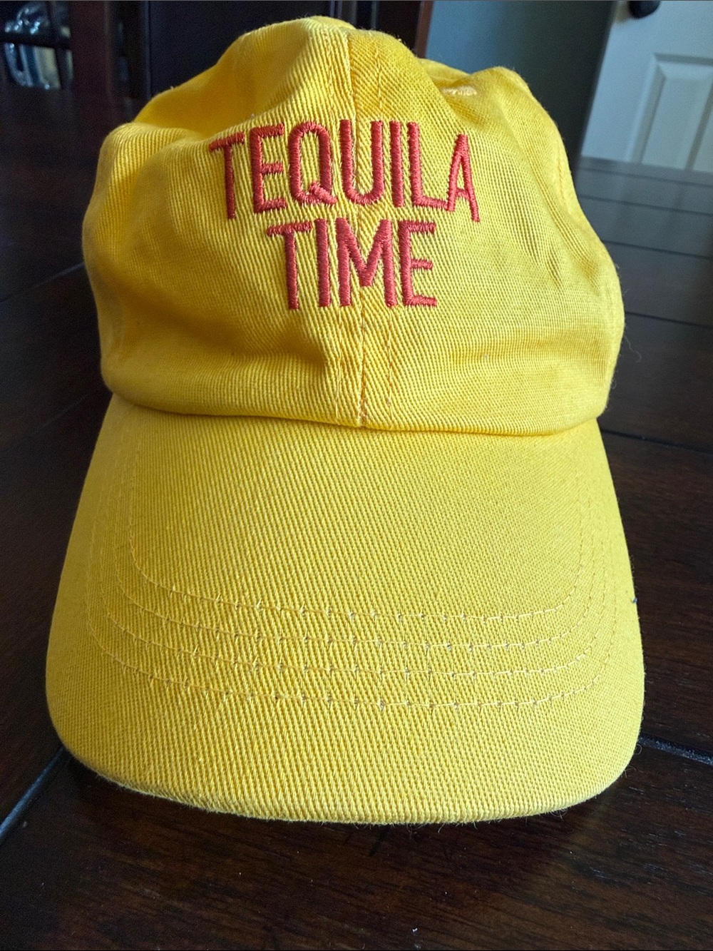 Adore Yellow Cap with Red "TEQUILA TIME" Embroidery